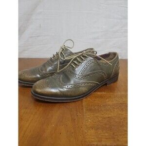 J Shoes Leather Oxfords Charlie Women's Brown Green Size 7 Anthropologie